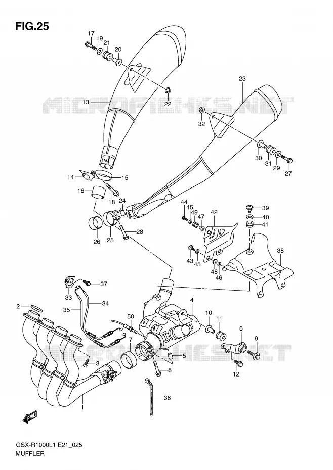 SILENCIEUX (GSX-R1000L1 E24) Suzuki MOTO 1000 GSX-R 2011  GSX-R1000L1(E21)