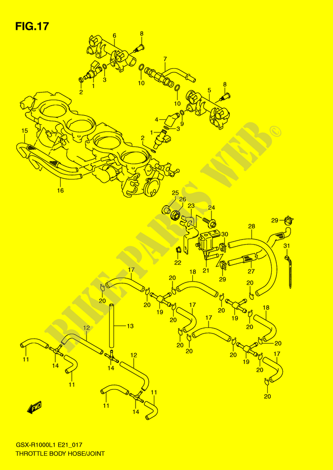 SYSTÈME D'INJECTION (GSX R1000L1 E14) pour Suzuki GSX-R 1000 2012