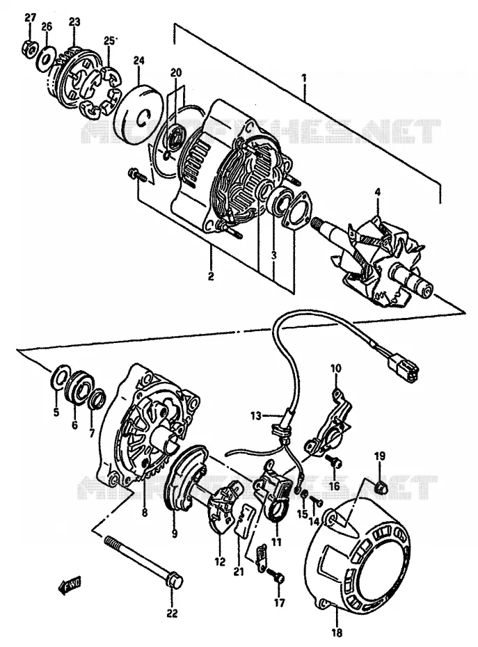 ALTERNATEUR (E.NO.116198~) Suzuki MOTO 750 GSX-R 1985  GSX-R750F(F/G/H) E34