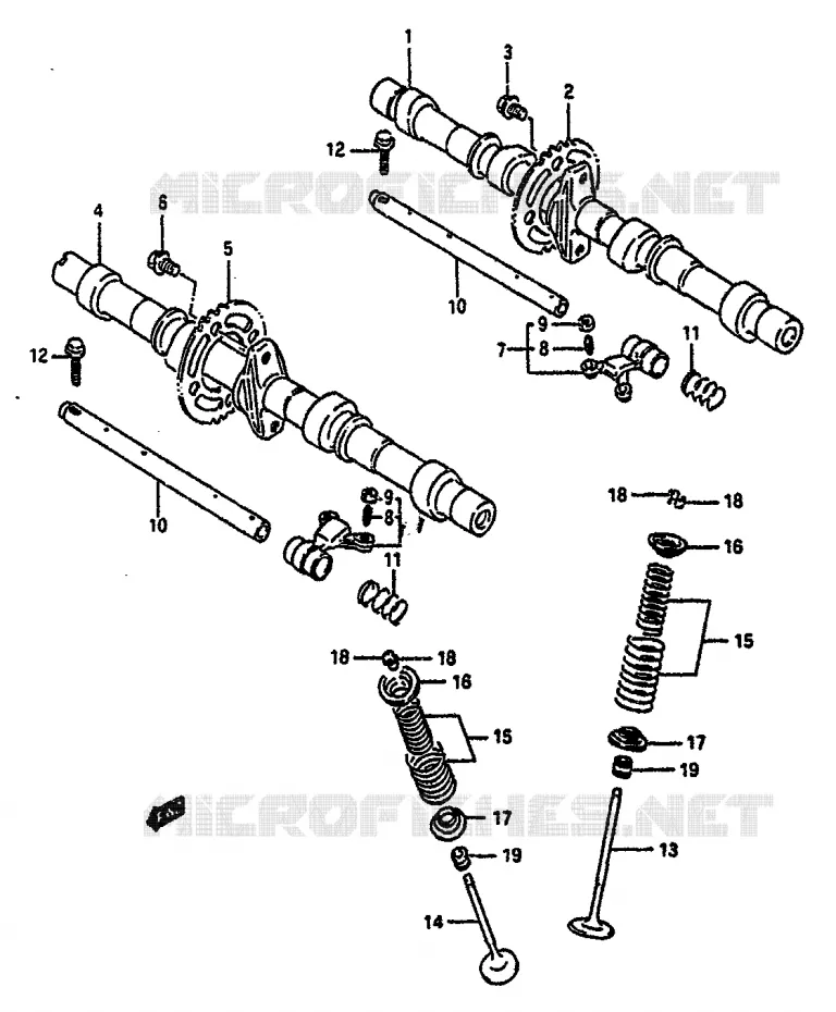 Arbre à Cames D'admission D'occasion Pour Suzuki GSXF 750 (1989 à 1997) - Pièce Moto D'origine