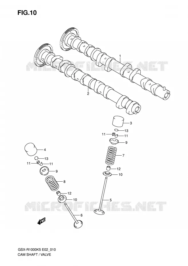 ARBRE A CAMES - SOUPAPES Suzuki MOTO 1000 GSX-R 2006  GSX-R1000U2K6(E2)