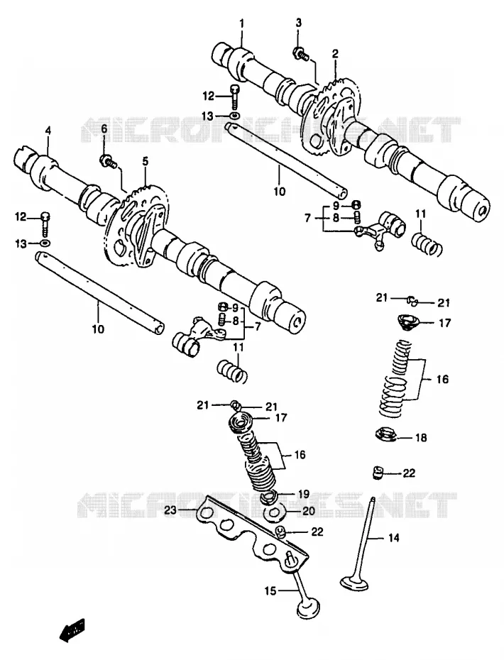 ARBRE A CAMES - SOUPAPES Suzuki MOTO 1200 BANDIT 2000  GSF1200SY(T/V/W/X/Y)