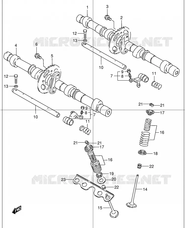 ARBRE A CAMES - SOUPAPES Suzuki MOTO 1200 BANDIT 2005  GSF1200ZK5(E2)