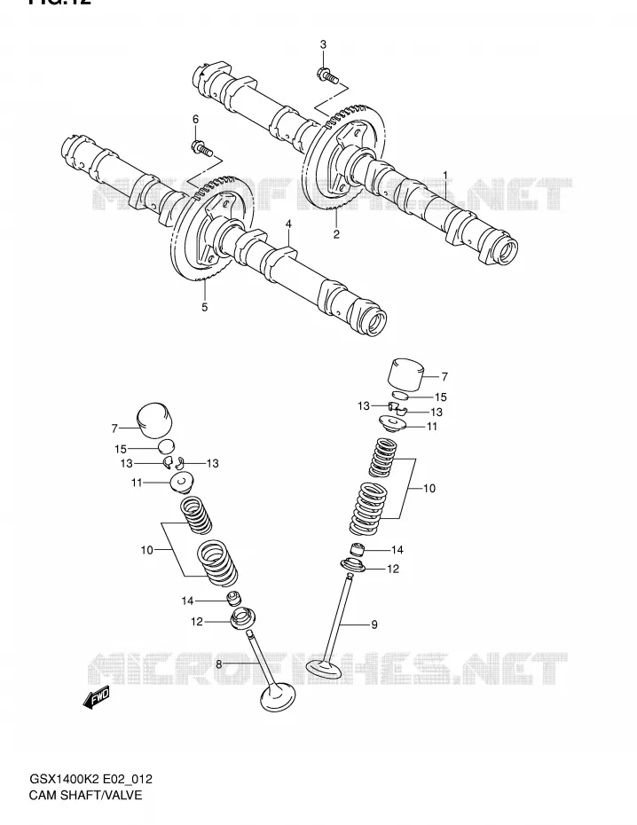 ARBRE A CAMES - SOUPAPES Suzuki MOTO 1400 GSX 2002  GSX1400U1K2(E2)