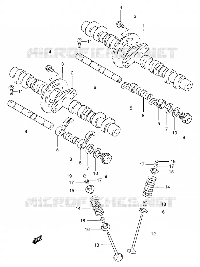 ARBRE A CAMES - SOUPAPES Suzuki MOTO 400 GSX-R 1990  GSX-R400RL(E30)