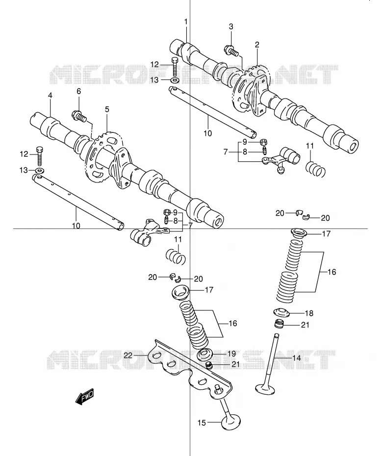 ARBRE A CAMES - SOUPAPES Suzuki MOTO 600 BANDIT 2000  GSF600Y(E2)