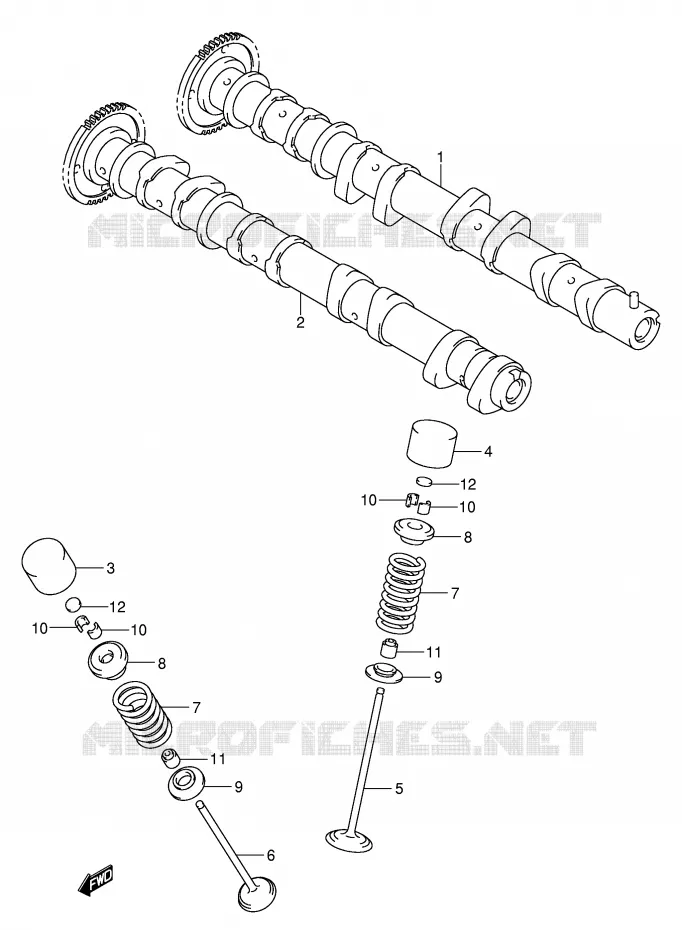 ARBRE A CAMES - SOUPAPES Suzuki MOTO 600 GSX-R 2003  GSX-R600UZK3(E2)