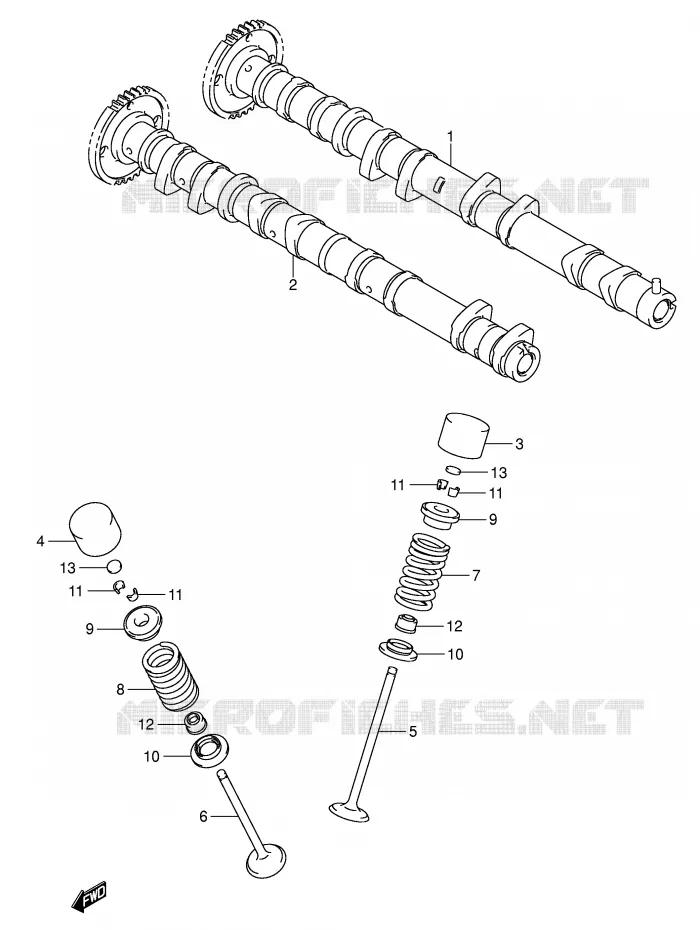 ARBRE A CAMES - SOUPAPES Suzuki MOTO 600 GSX-R 2004  GSX-R600U2K4(E2)