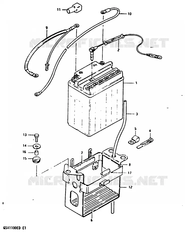 BATTERIE Suzuki MOTO 1100 GSX-E 1983  GSX1100ED(Z/D)