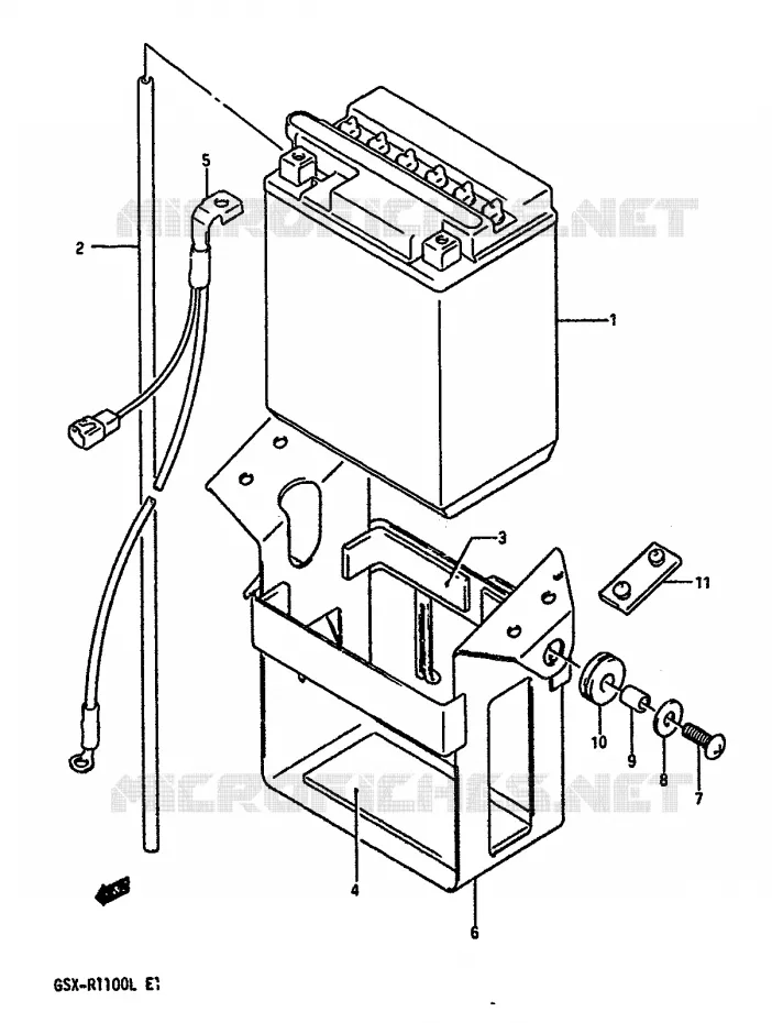 BATTERIE Suzuki MOTO 1100 GSX-R 1990  GSX-R1100L(K/L)