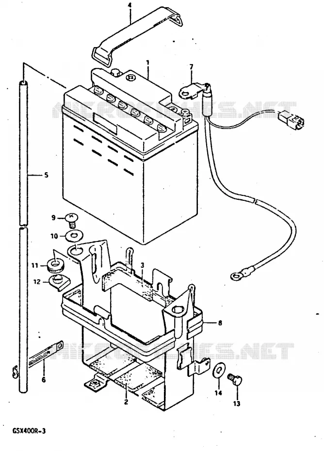 BATTERIE Suzuki MOTO 400 GSX-R 1987  GSX-R400H