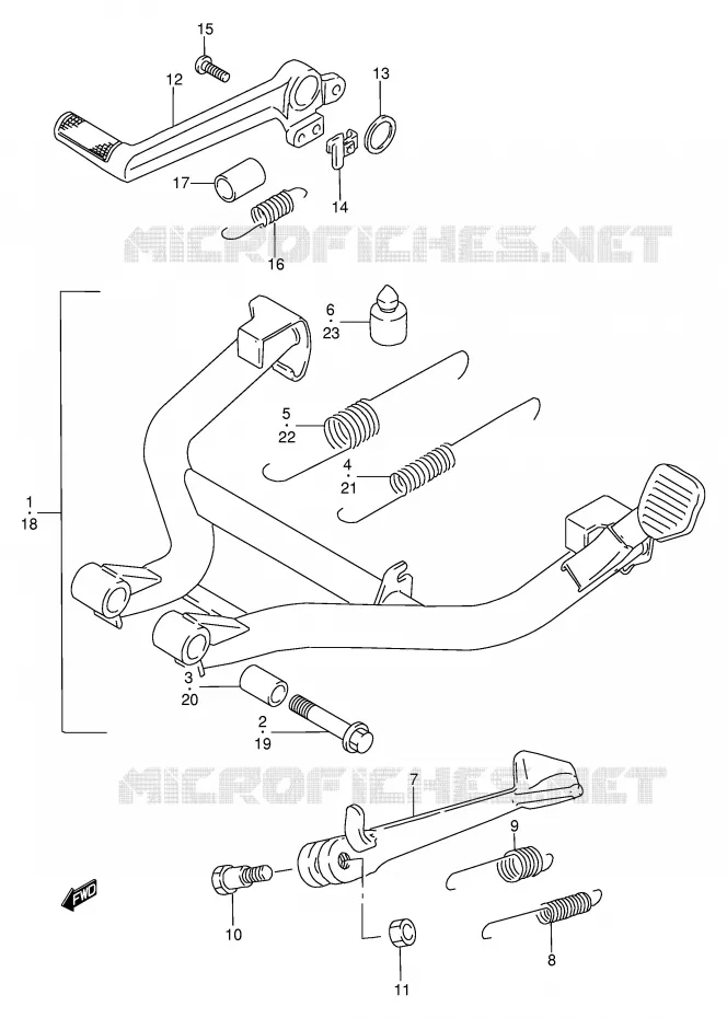 BEQUILLE (MODELE S/T/V) Suzuki MOTO 600 BANDIT 1997  GSF600UV(E2)