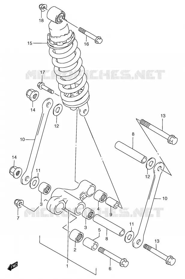 BIELLETTE DE SUSPENSION ARRIERE (GSF1200SAV/SAW/SAX/SAY) Suzuki MOTO 1200 BANDIT 1997  GSF1200SAV(E2)