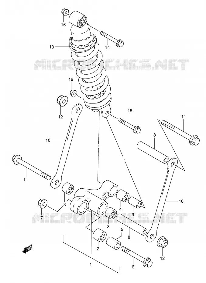 BIELLETTE DE SUSPENSION ARRIERE (GSF1200ST/SV/SW/SX/SY) Suzuki MOTO 1200 BANDIT 1999  GSF1200SX(E28)