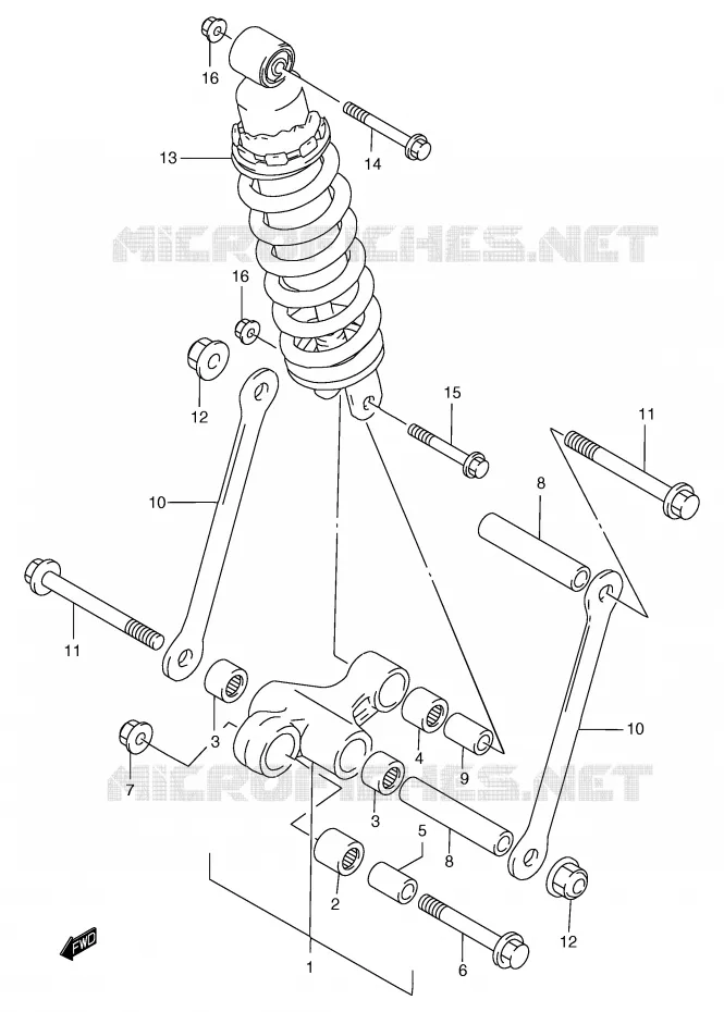 BIELLETTE DE SUSPENSION ARRIERE (GSF1200T/V/W/X/Y/ST/SV/SW/SX/SY) Suzuki MOTO 1200 BANDIT 1998  GSF1200SAW(E2)