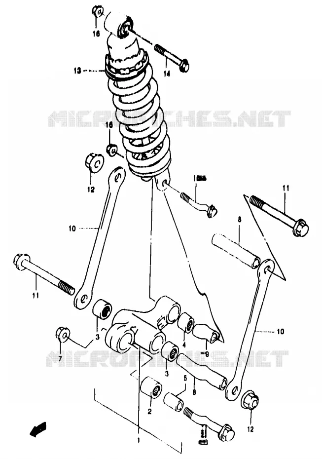BIELLETTE DE SUSPENSION ARRIERE (GSF1200T/V/W/X/Y/ST/SV/SW/SX/SY) Suzuki MOTO 1200 BANDIT 1998  GSF1200W/GSF1200SW/GSF1200SAW