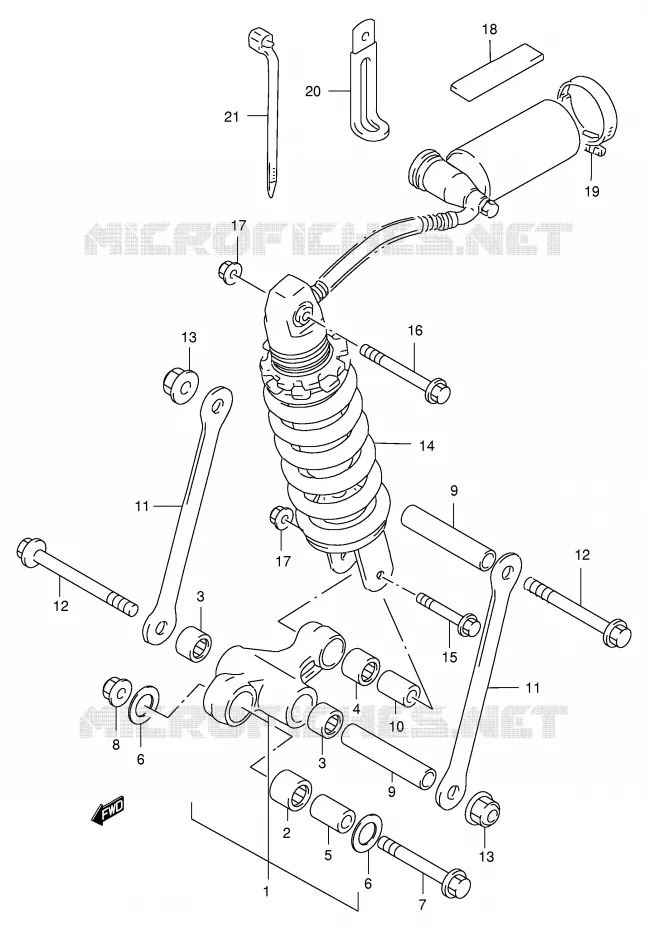 BIELLETTE DE SUSPENSION ARRIERE (GSX-R400RFL/RFM) Suzuki MOTO 400 GSX-R 1993  GSX-R400RP(E30)