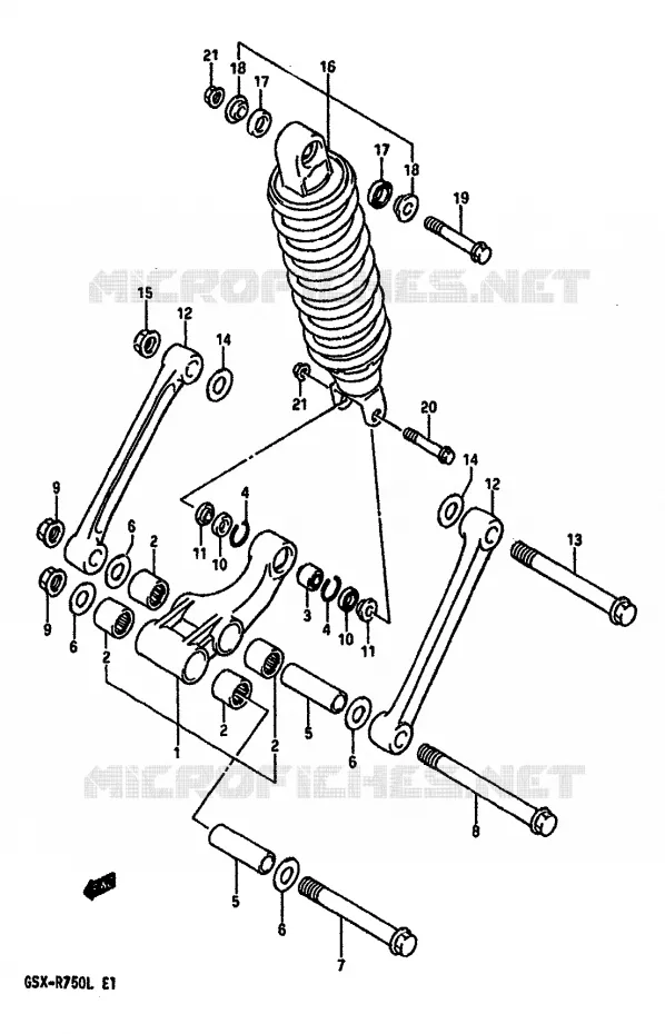 BIELLETTE DE SUSPENSION ARRIERE (MODELE J/K) Suzuki MOTO 750 GSX-R 1990  GSX-R750L(J/K/L)