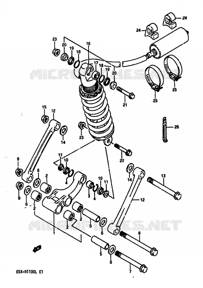 2 Roulements De Suspension Suzuki GSX-R1100 / QUADRACER - Réf. 09263-17032, Neuf Japon