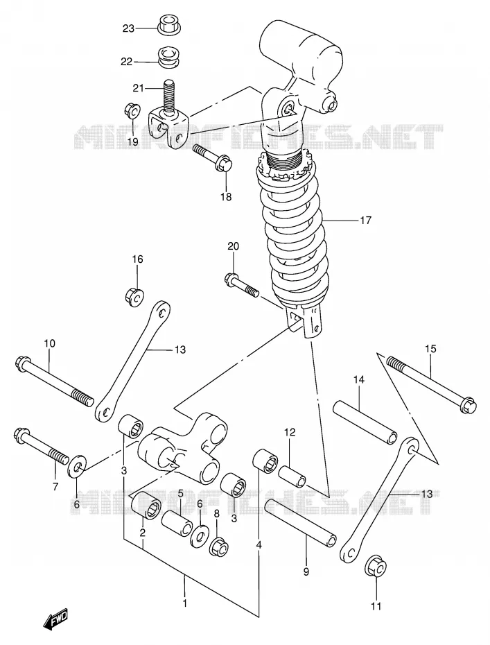 BIELLETTE DE SUSPENSION ARRIERE (MODELE T) Suzuki MOTO 750 GSX-R 1998  GSX-R750W(E2)