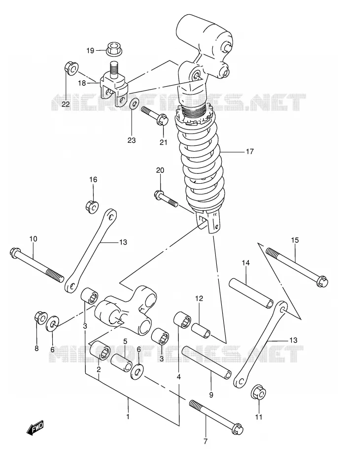 BIELLETTE DE SUSPENSION ARRIERE (MODELE V) Suzuki MOTO 750 GSX-R 1998  GSX-R750W(E2)