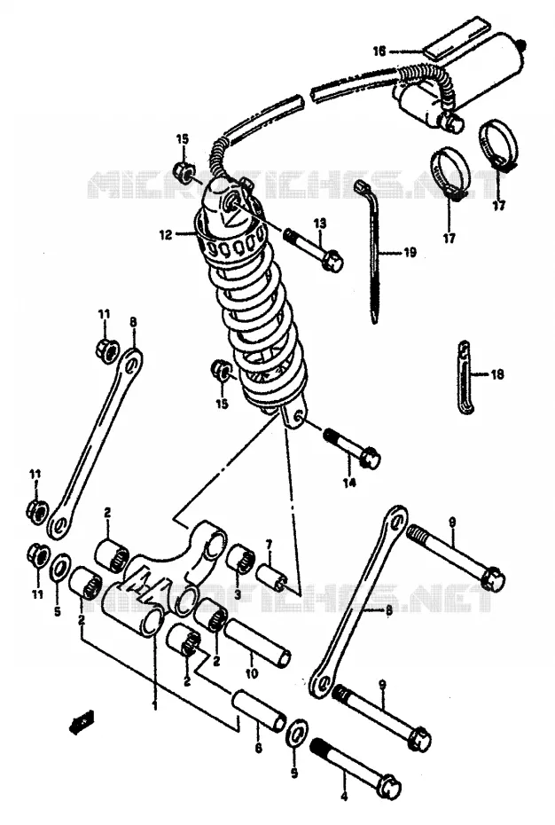 BIELLETTE DE SUSPENSION ARRIERE Suzuki MOTO 1100 GSX-R 1992  GSX-R1100 N (M/N)