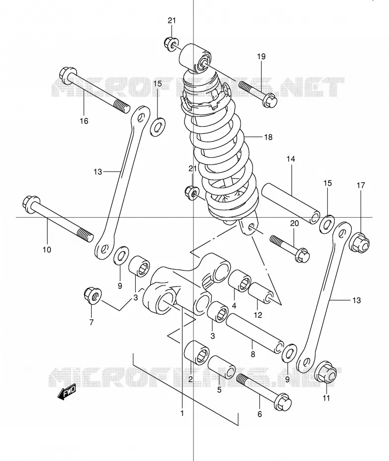BIELLETTE DE SUSPENSION ARRIERE Suzuki MOTO 600 BANDIT 2004  GSF600SK4(E2)