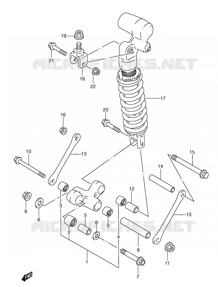 BIELLETTE DE SUSPENSION ARRIERE Suzuki MOTO 600 GSX-R 2000  GSX-R600Y(E2)