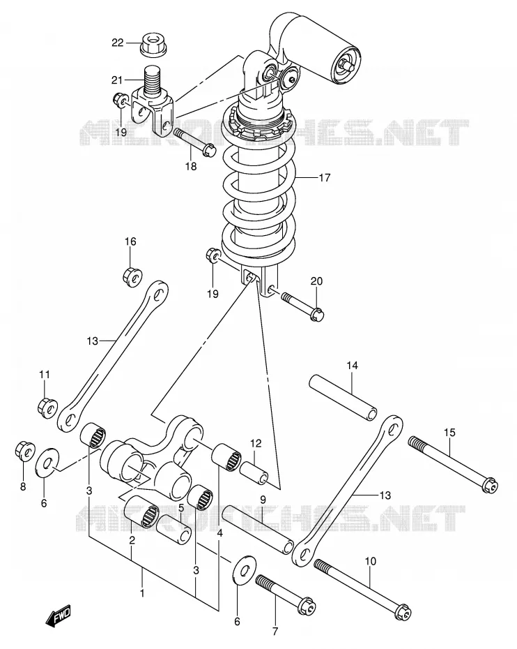 BIELLETTE DE SUSPENSION ARRIERE Suzuki MOTO 600 GSX-R 2004  GSX-R600U2K4(E2)