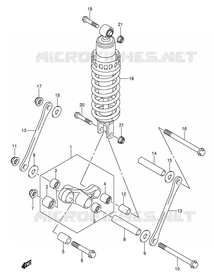 BIELLETTE DE SUSPENSION ARRIERE Suzuki MOTO 650 BANDIT 2005  GSF650SK5(E2)