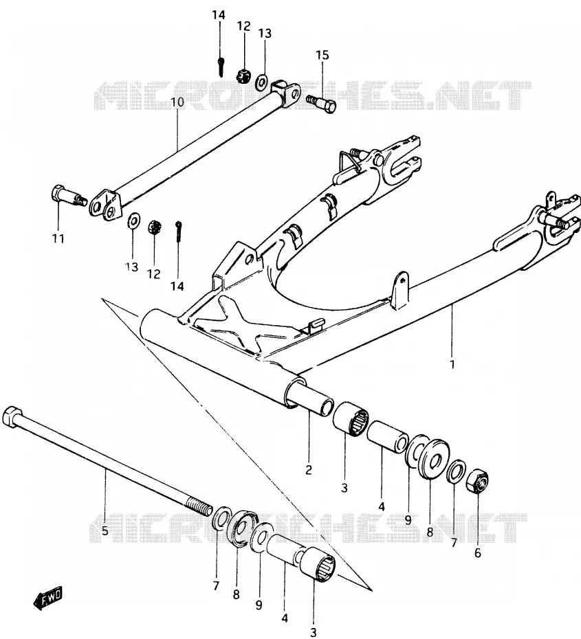 BRAS OSCILLANT ARRIERE (E2) Suzuki MOTO 400 GSX 1983  GSX400FD
