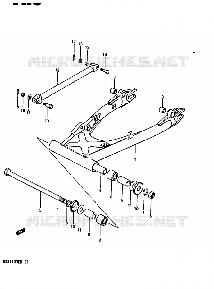 BRAS OSCILLANT ARRIERE (GSX1100Z/D/XD) Suzuki MOTO 1100 GSX-E 1983  GSX1100ESD(Z/D)
