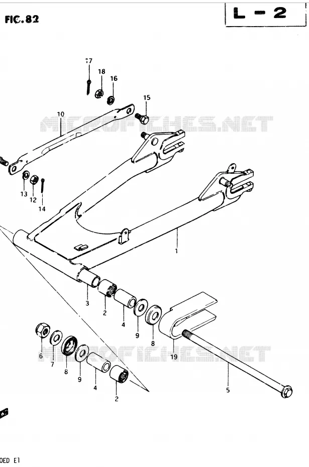 BRAS OSCILLANT ARRIERE Suzuki MOTO 250 GSX 1982  GSX250EZ(Z/D)