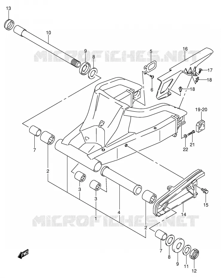 BRAS OSCILLANT ARRIERE Suzuki MOTO 600 GSX-R 2004  GSX-R600U2K4(E2)