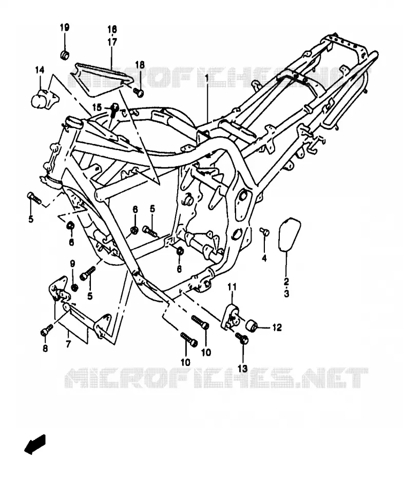 CADRE (GSF1200SAY) Suzuki MOTO 1200 BANDIT 2000  GSF1200SY(T/V/W/X/Y)