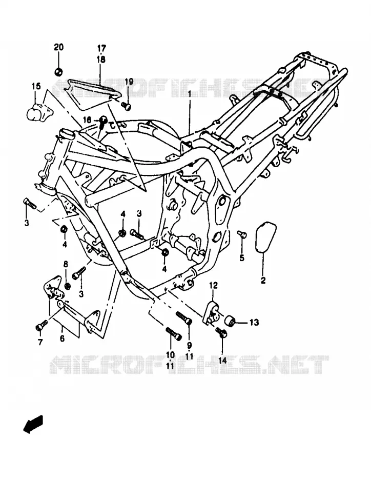 CADRE (GSF1200T/ST/V/SV) Suzuki MOTO 1200 BANDIT 1998  GSF1200SW(T/V/W/X/Y)
