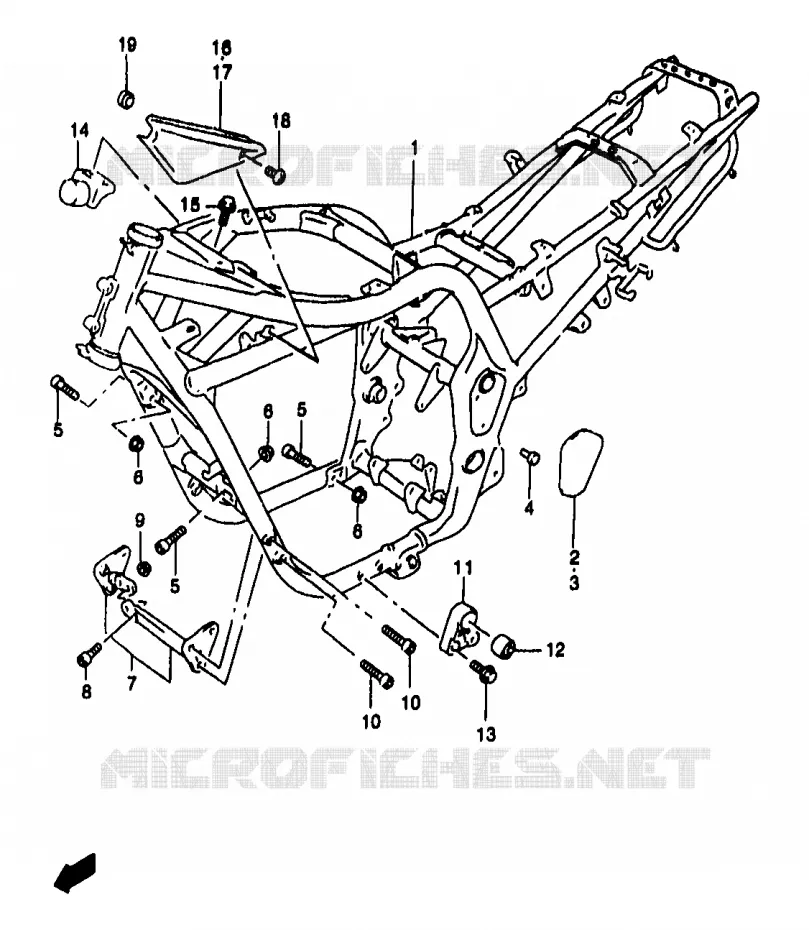 CADRE (GSF1200Y/SY) Suzuki MOTO 1200 BANDIT 1999  GSF1200SX(T/V/W/X/Y)
