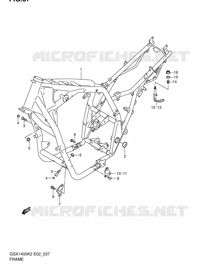 CADRE Suzuki MOTO 1400 GSX 2005  GSX1400K5(E2)