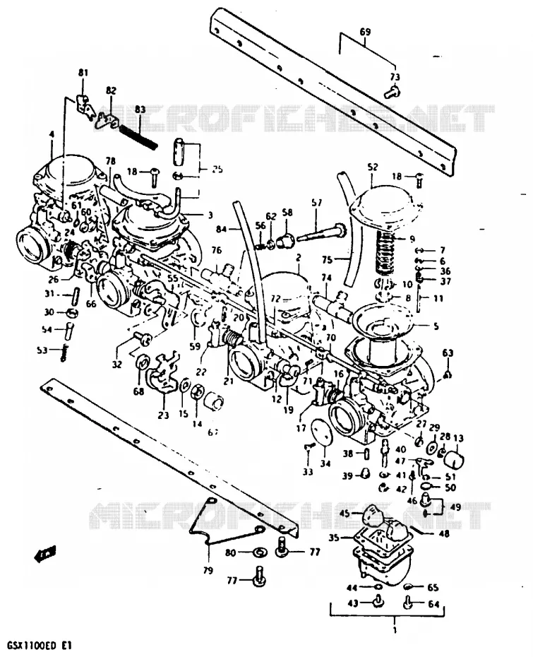 CARBURATEUR (MODELE D) Suzuki MOTO 1100 GSX 1982  GSX1100Z(Z/D)