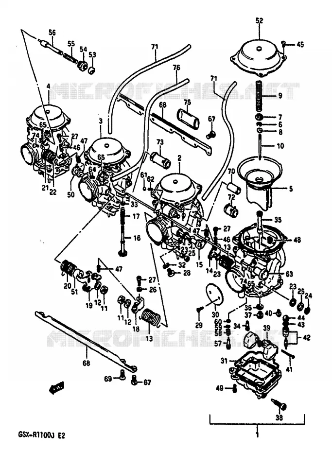 CARBURATEUR (MODELE J) Suzuki MOTO 1100 GSX-R 1987  GSX-R1100H(G/H/J)