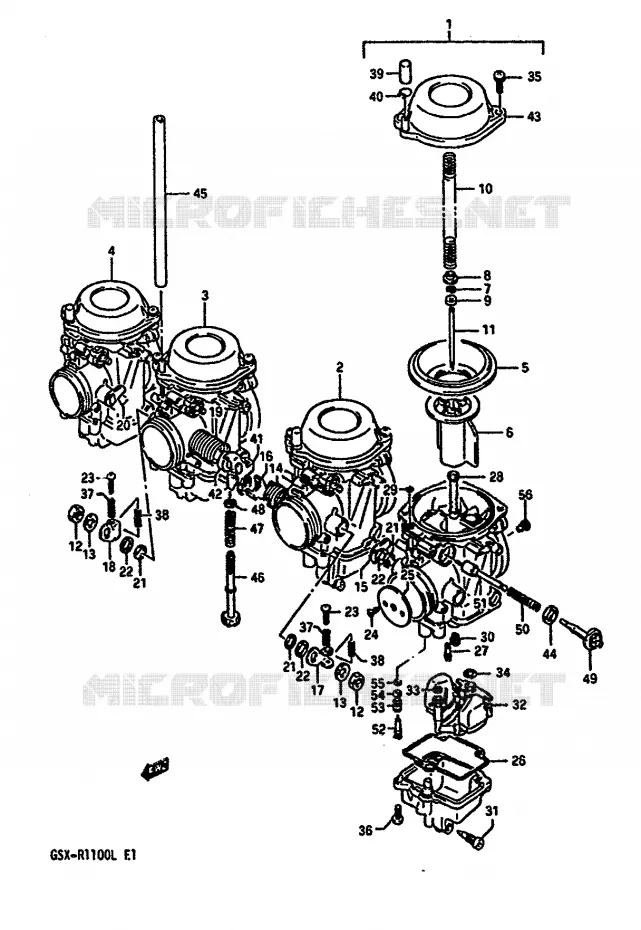 CARBURATEUR Suzuki MOTO 1100 GSX-R 1989  GSX-R1100K(K/L)