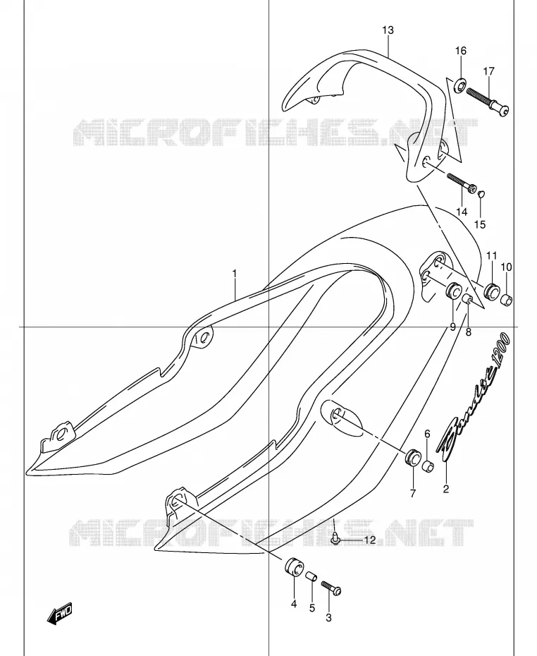 CARENAGE ARRIERE - CAPOT DE SELLE (GSF1200K1) Suzuki MOTO 1200 BANDIT 2004  GSF1200ZK4(E2)