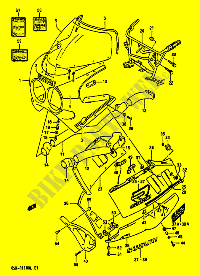 CARENAGE TETE DE FOURCHE (MODELE L 3CG) pour Suzuki GSX-R 1100 1990
