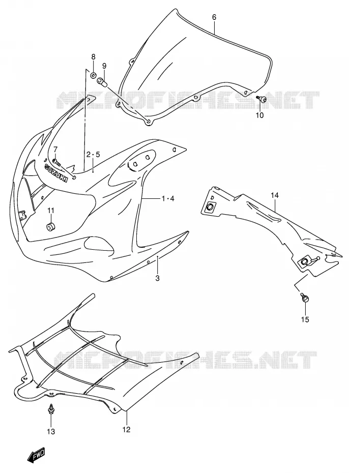 CARENAGES - ETIQUETTES (MODELE K1) Suzuki MOTO 600 GSX-R 2002  GSX-R600U1K2(E2)