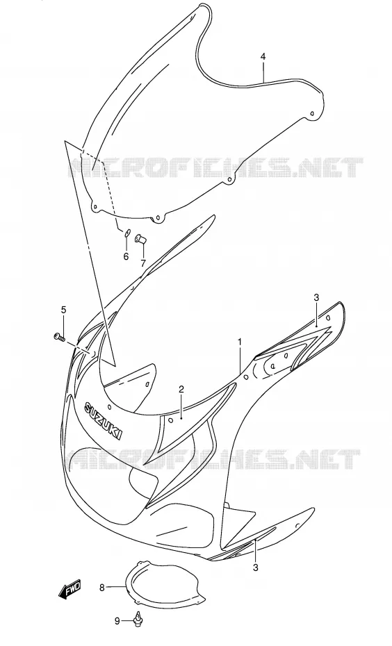 CARENAGES - ETIQUETTES (MODELE Y FOR BP6) Suzuki MOTO 600 GSX-R 2000  GSX-R600Y(E2)