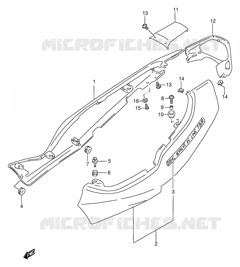 CARENAGES ARRIERE  (GSF600SW/SUW) Suzuki MOTO 600 BANDIT 1996  GSF600T(E2)