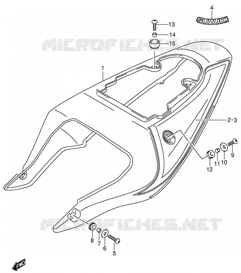 CARENAGES ARRIERE  (GSX-R600ZK3) Suzuki MOTO 600 GSX-R 2003  GSX-R600U2K3(E2)