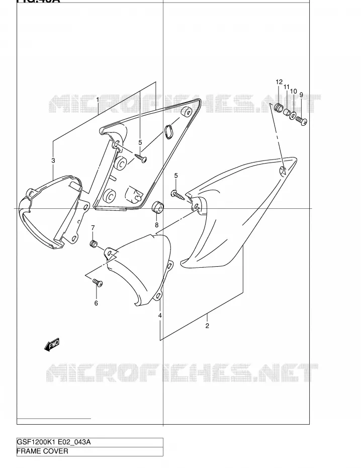 CARENAGES ARRIERE  (MODELE K2/K3/K4/K5) Suzuki MOTO 1200 BANDIT 2005  GSF1200ZK5(E2)