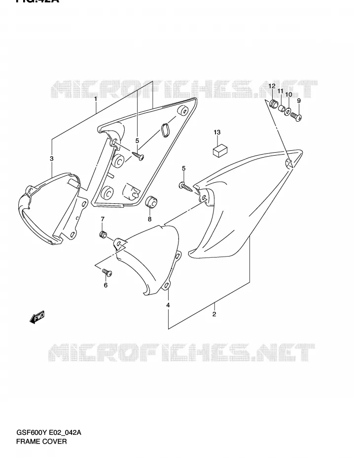 CARENAGES ARRIERE  (MODELE K2/K3/K4) Suzuki MOTO 600 BANDIT 2003  GSF600K3(E2)
