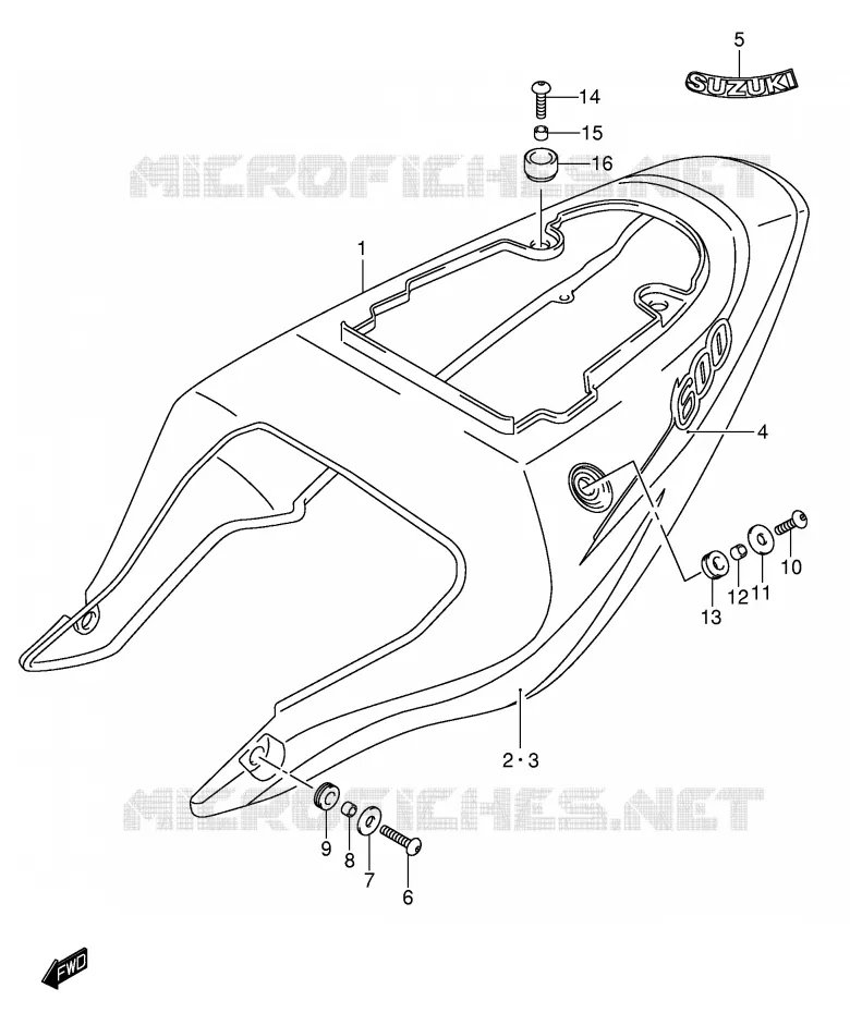 CARENAGES ARRIERE  (MODELE K2) Suzuki MOTO 600 GSX-R 2003  GSX-R600K3(E2)